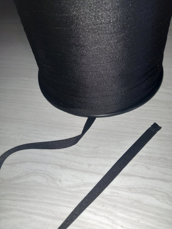 9mm knitted Poly/cotton tape - Black