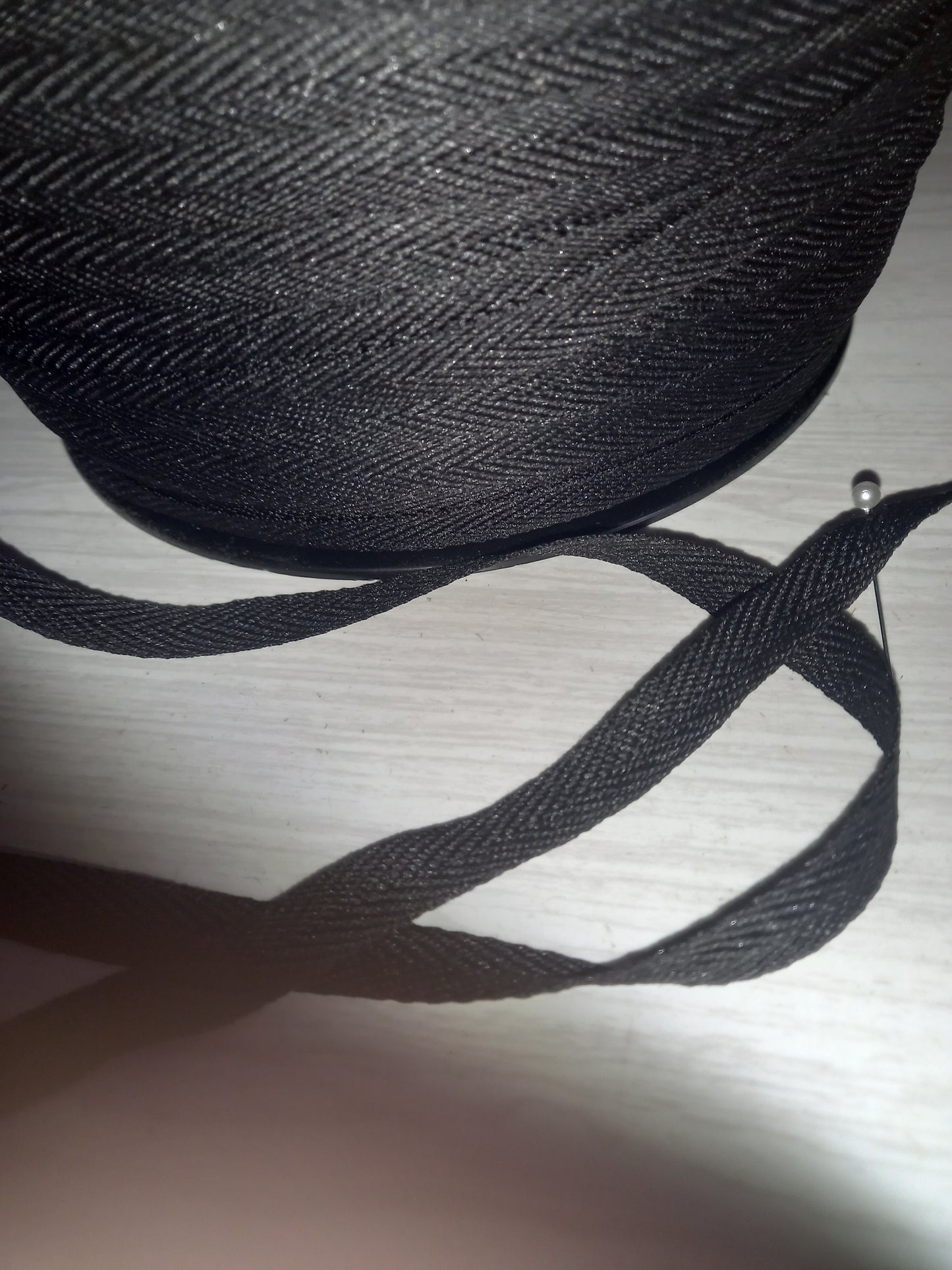 12mm knitted Poly/cotton tape - Black