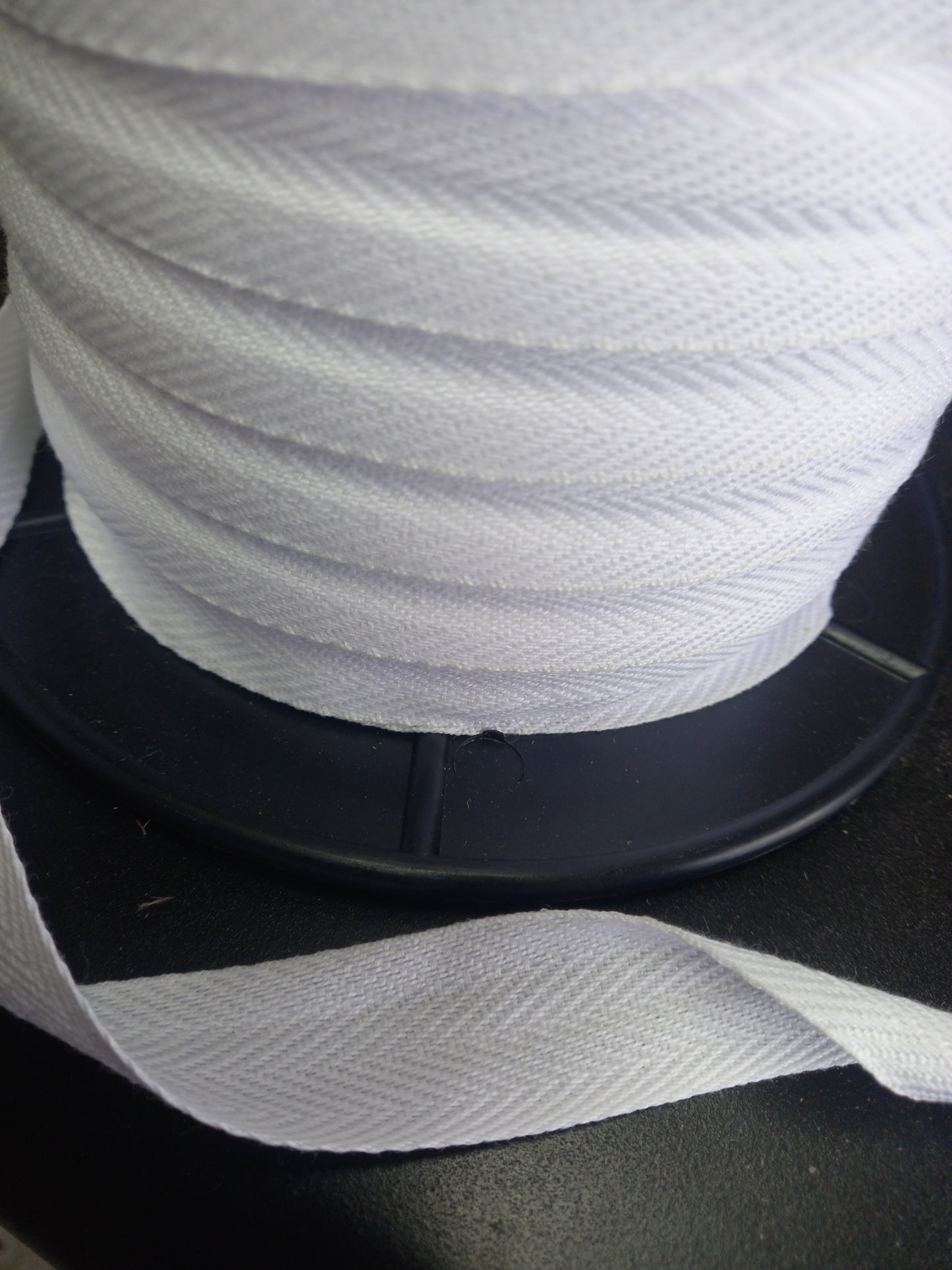 25mm Knitted poly/cotton webbing/tape - White