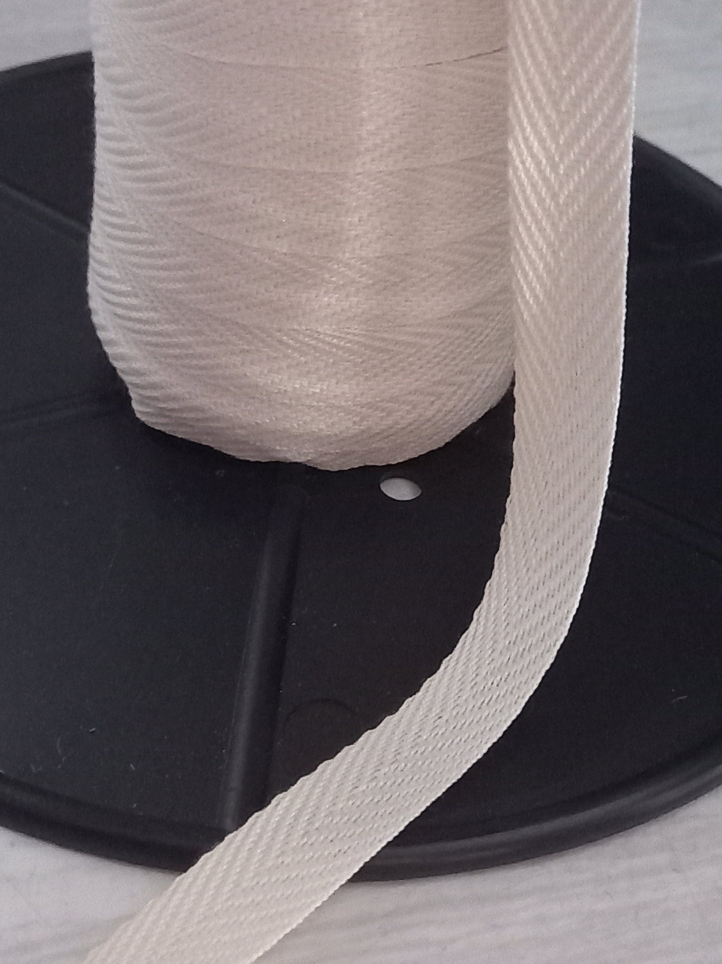 12mm Knitted poly/cotton webbing/tape - Raw(NaturaL)