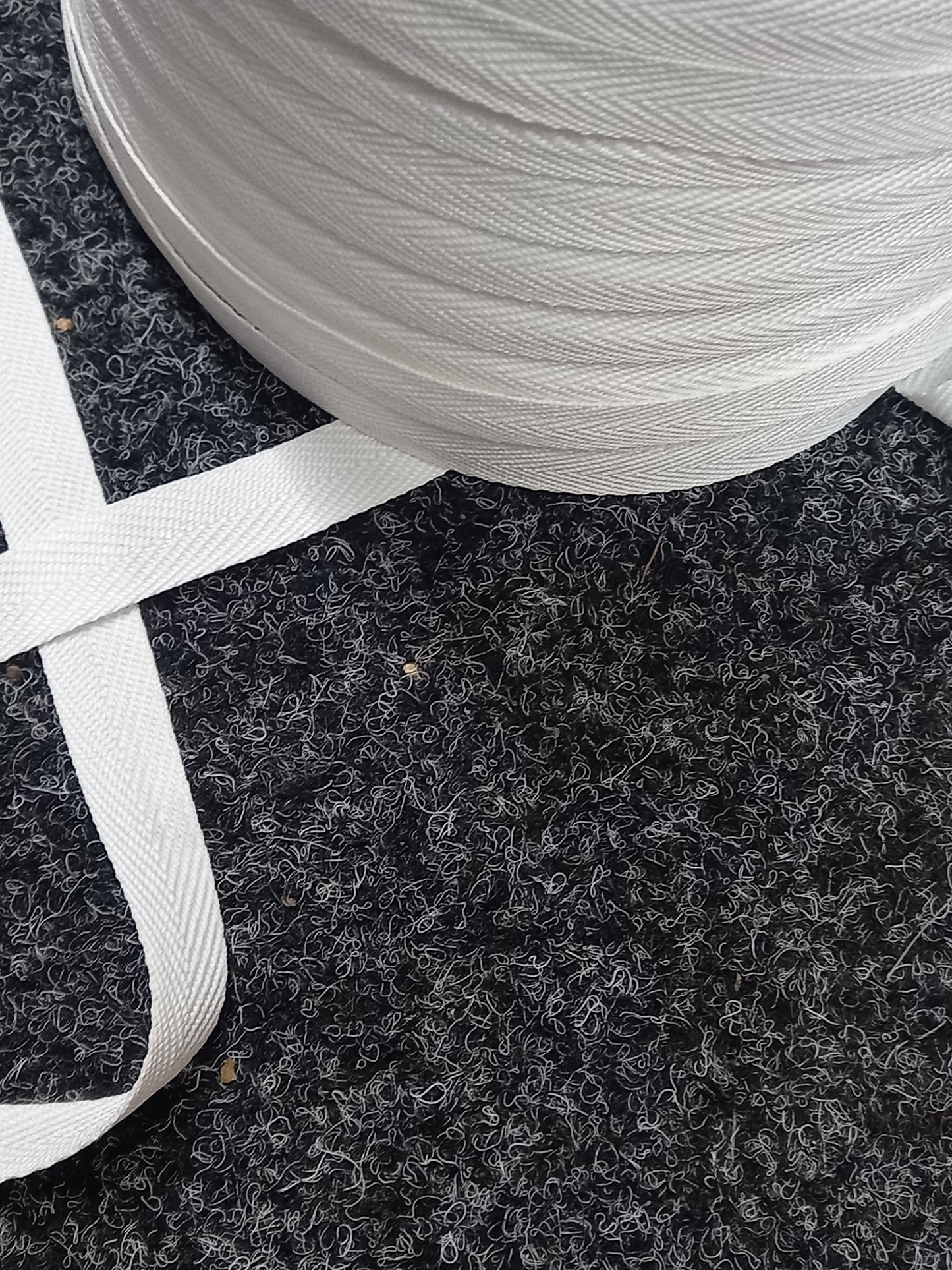 15mm Knitted poly/cotton webbing/tape - white