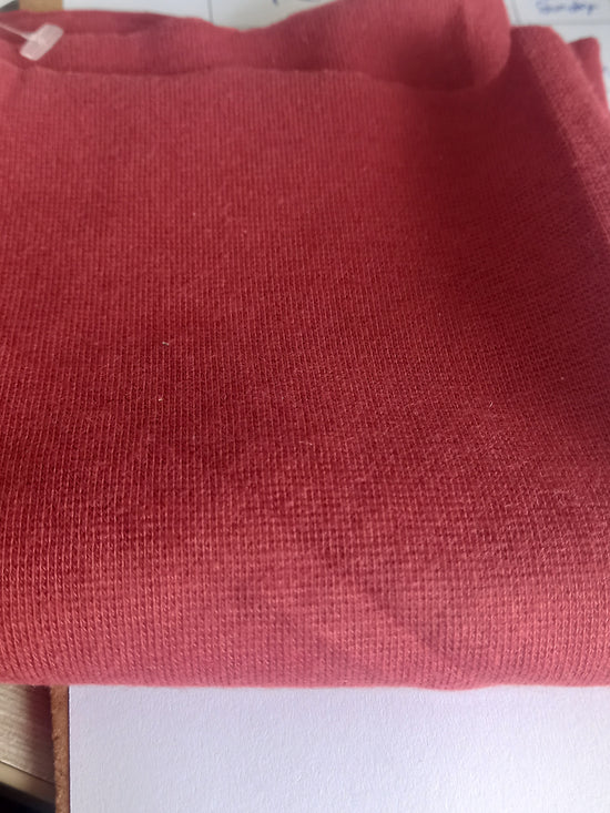 Rust  organic cotton spandex - 25CM REMNANT