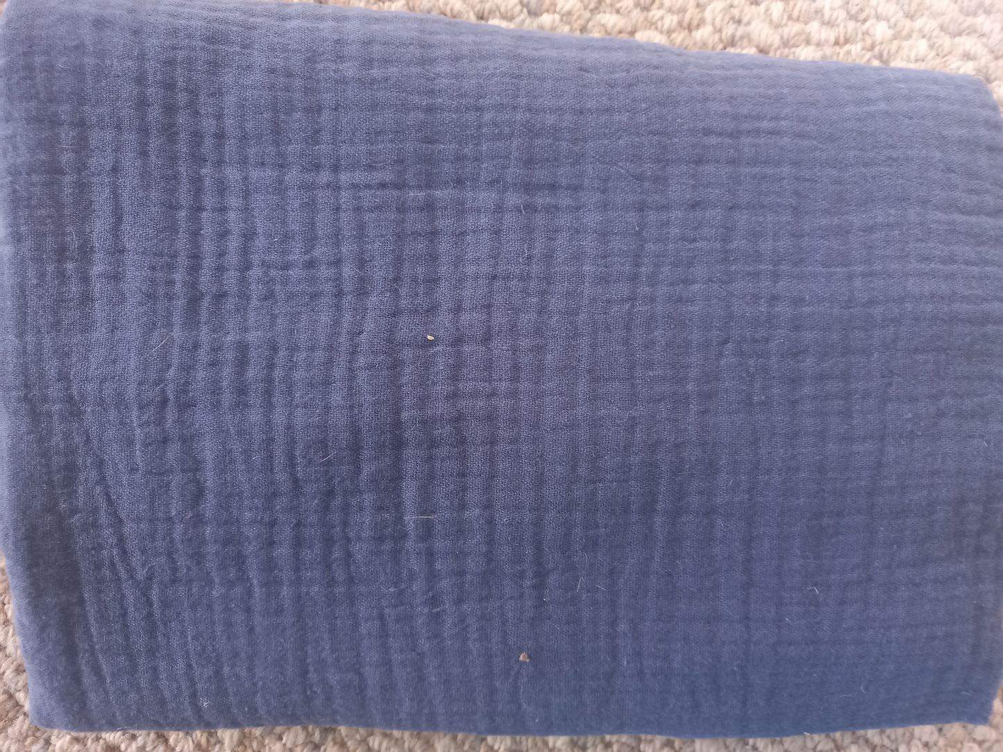 Navy 100% Cotton - 2 metre remnant