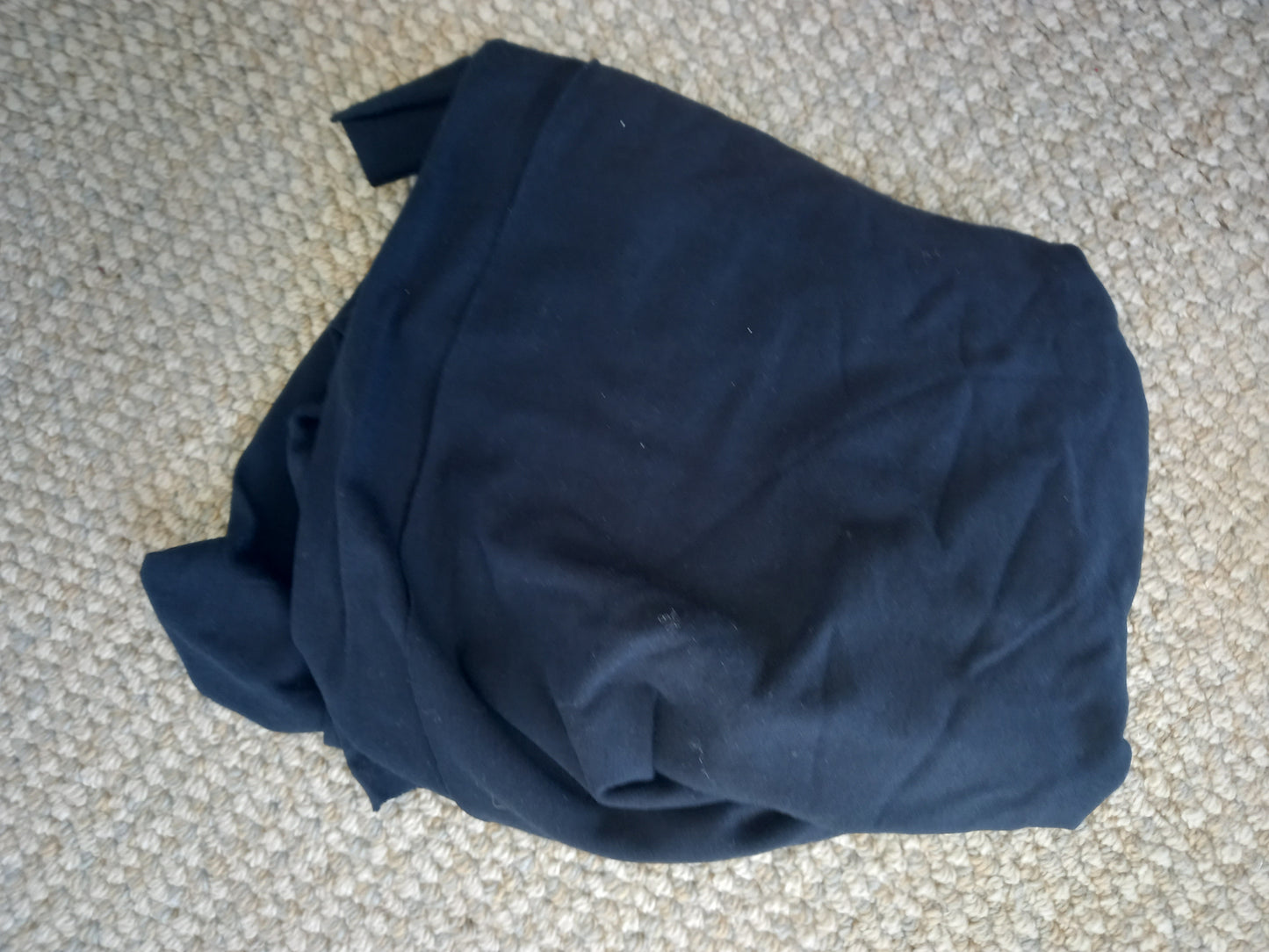 Black cotton spandex - 1 metre remnant