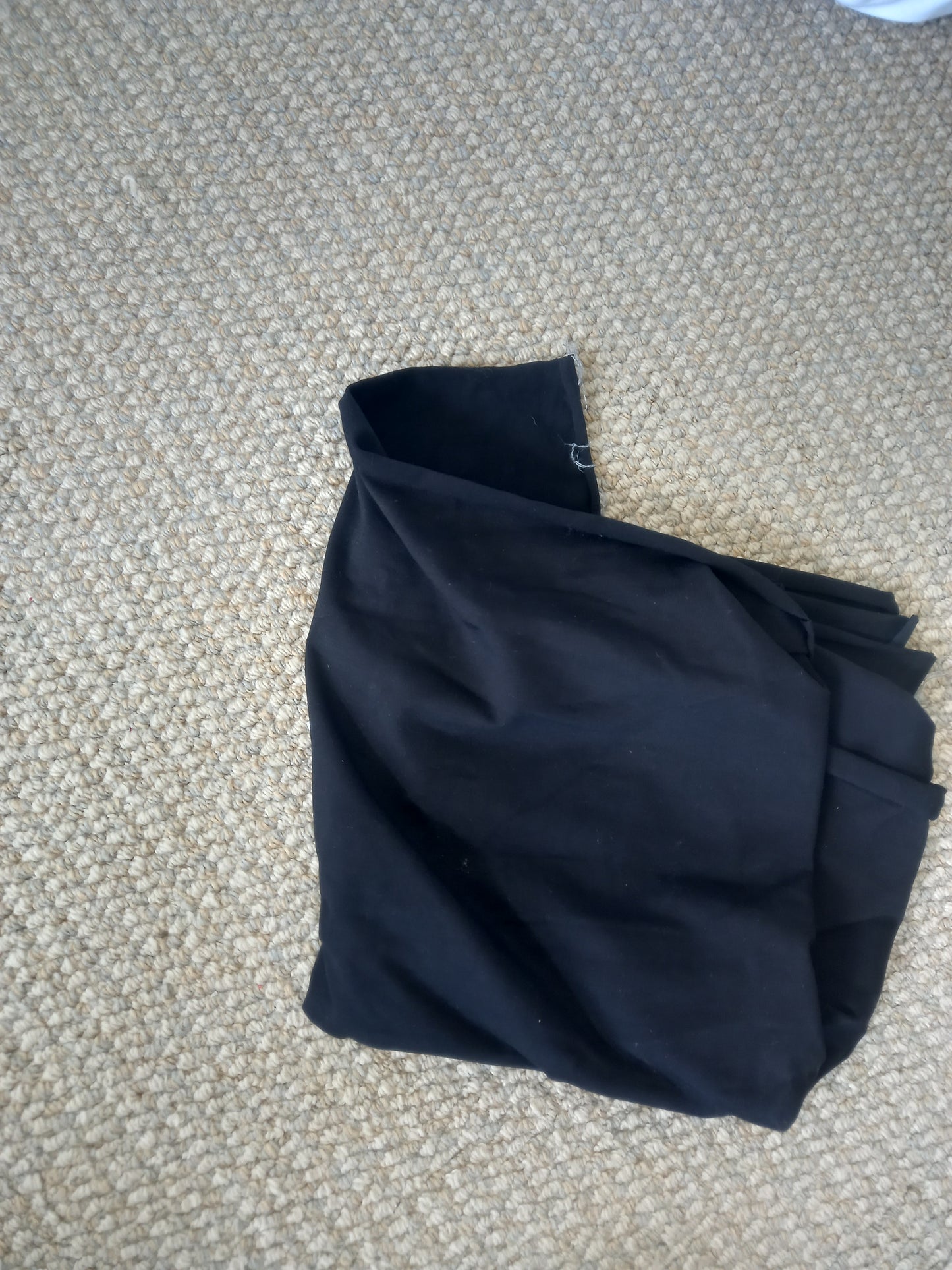 Black  Organic Cotton Spandex 1.5 metre remnant