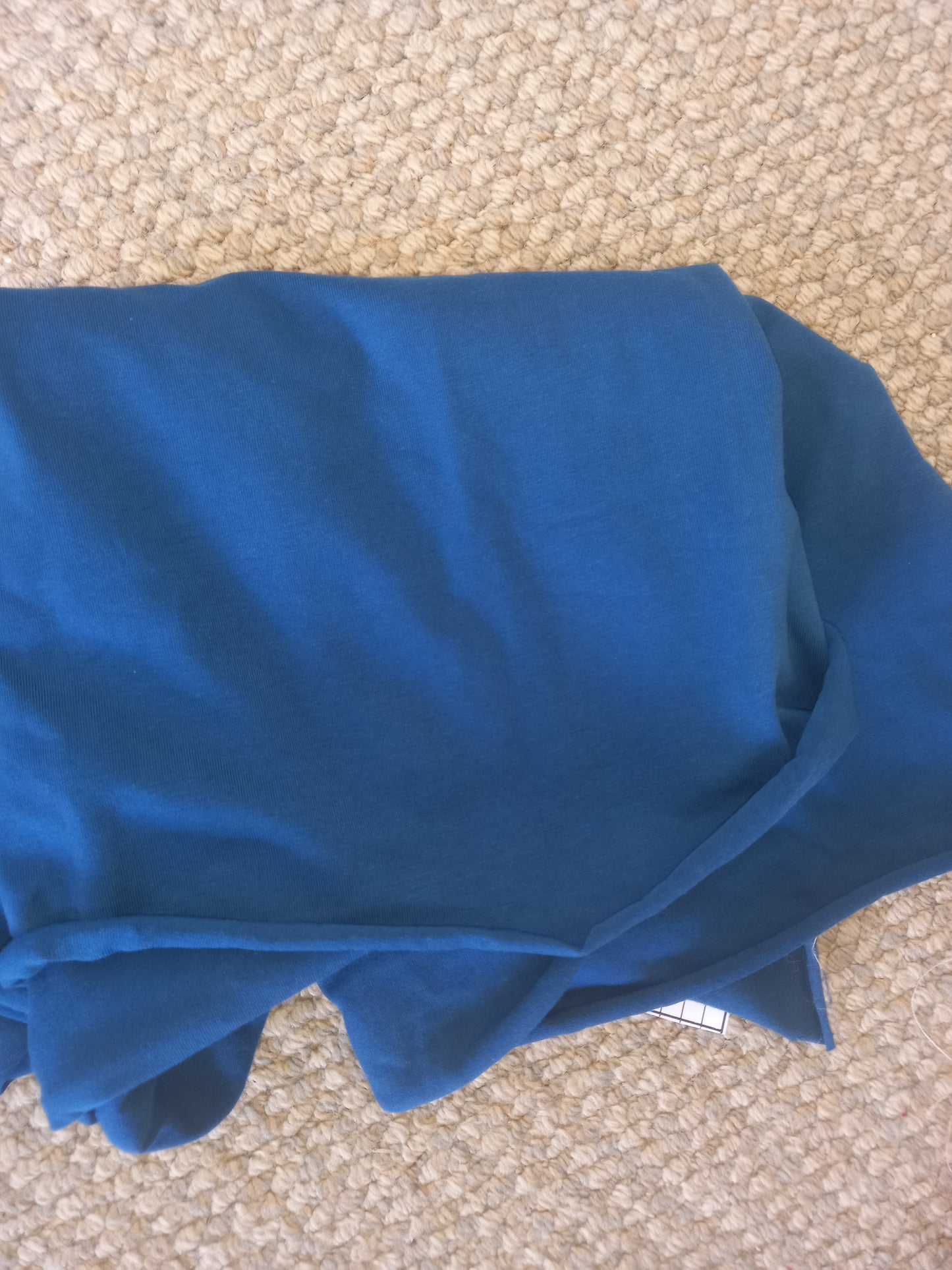 Teal Cotton spandex - 40cm remnant  - piece out,  photographed
