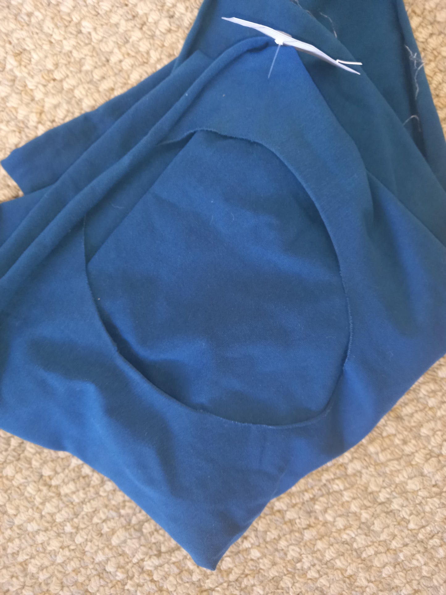 Teal Cotton spandex - 40cm remnant  - piece out,  photographed