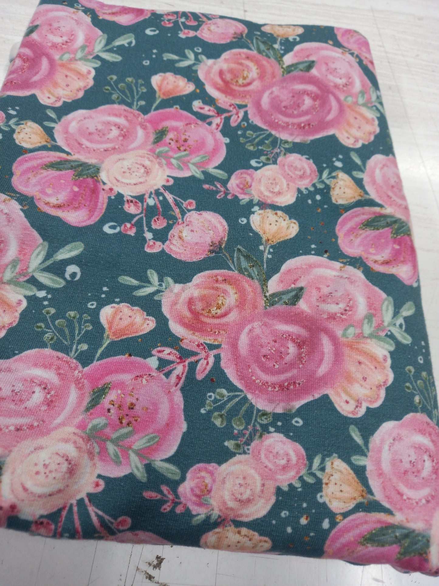 Watercolour Pretties Cotton spandex - 1 metre remnant