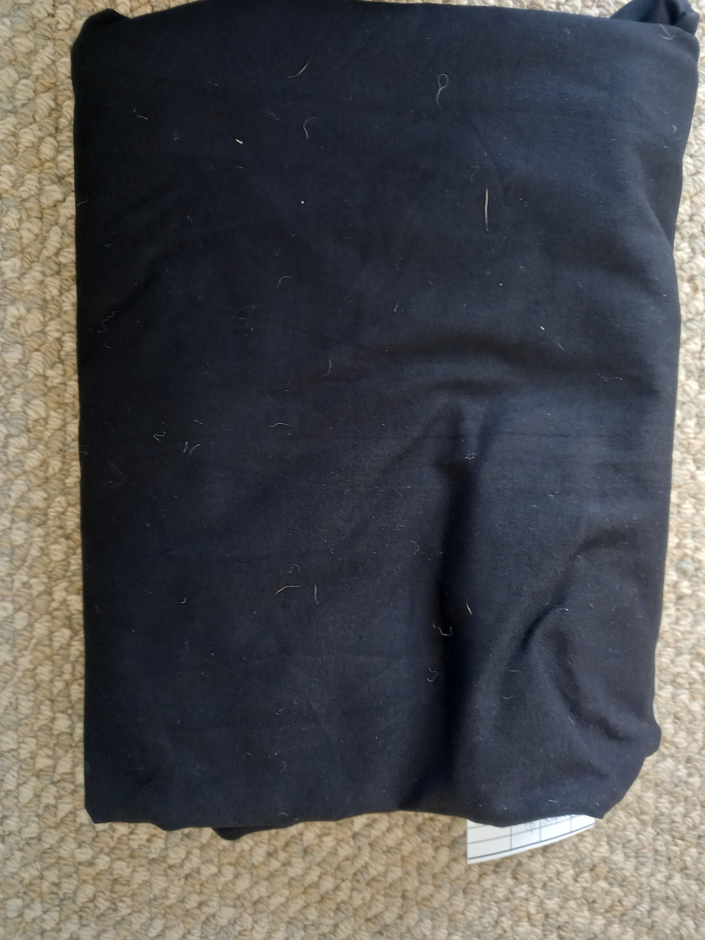 Black  Organic Cotton Spandex - 1 metre remnant