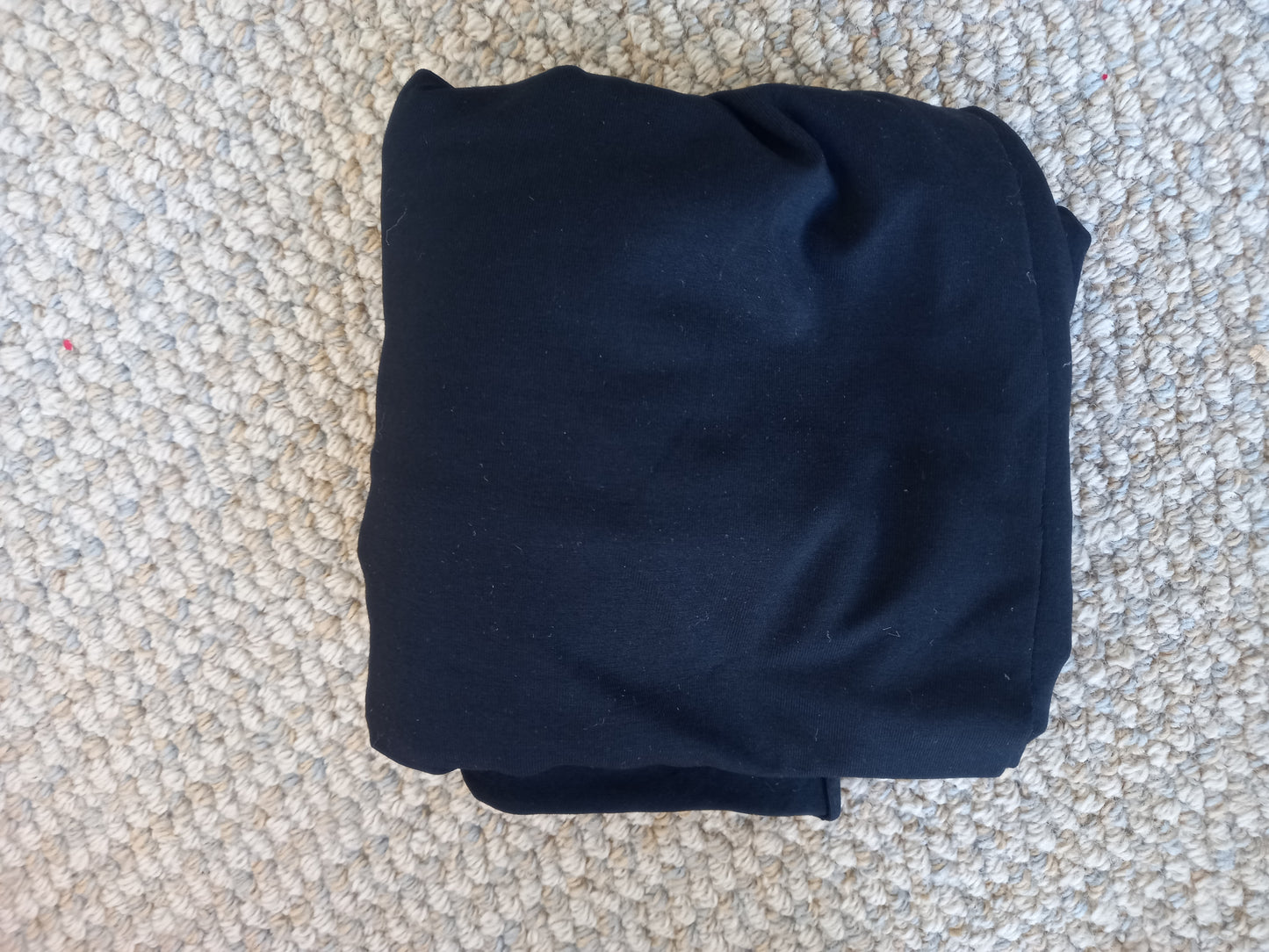 Black Organic Cotton  Spandex - 50cm remnant
