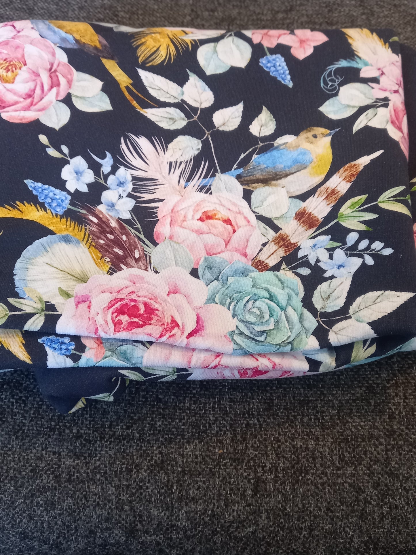 Birds of a Feather Cotton Spandex - 1.33 remnant