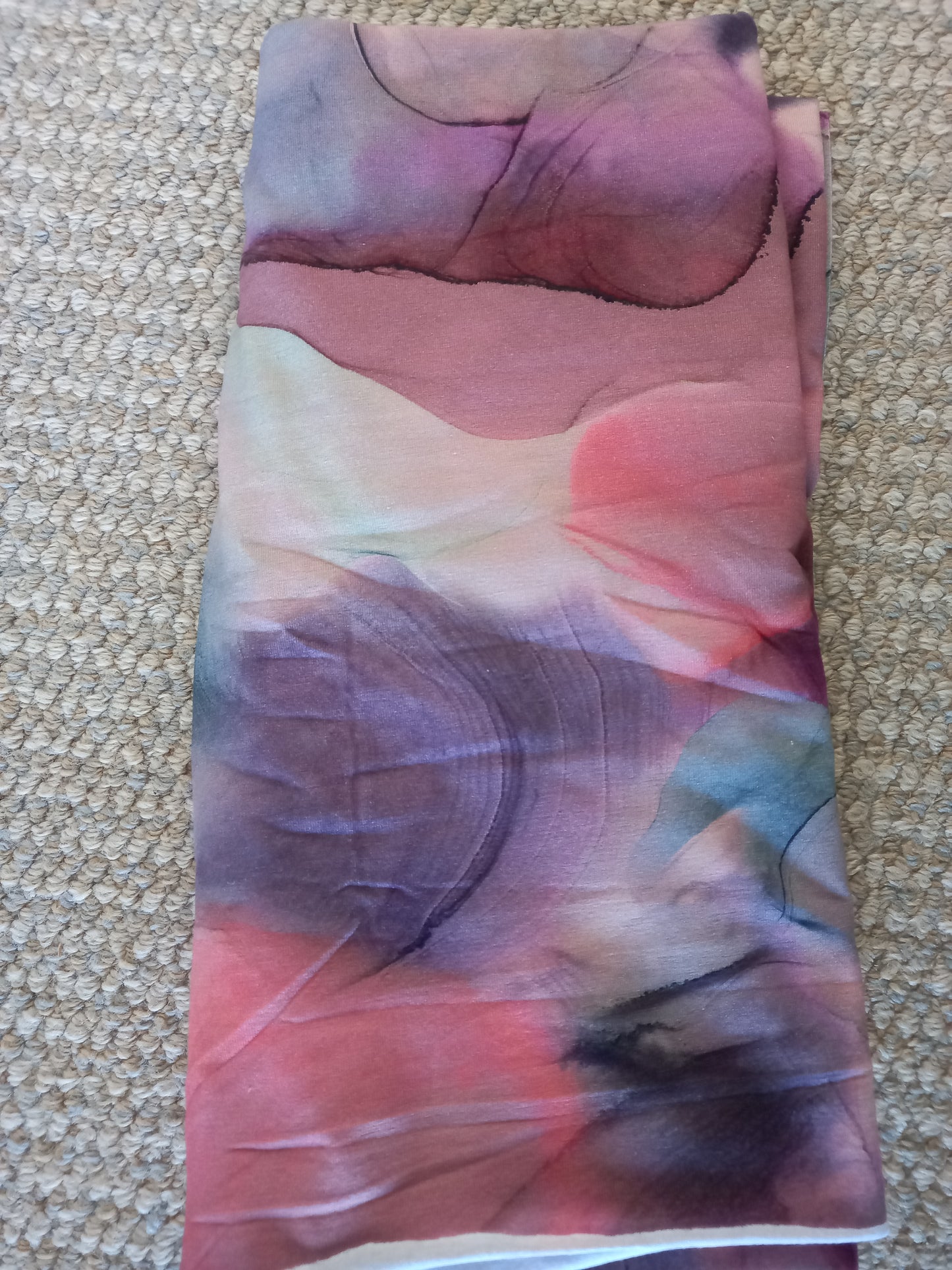 Flowing Ink Cotton Spandex  - 1.46 remnant