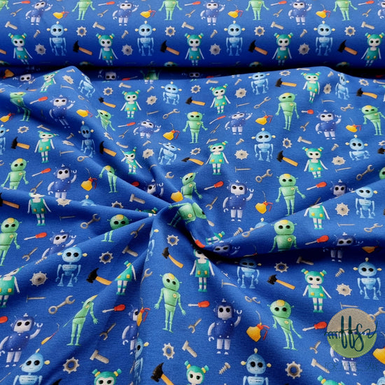 Little Robots- Cotton Spandex 215g PIECE 50CM