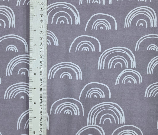 Abstract Rainbows on Mauve - Cotton Spandex - Exclusive design-230g