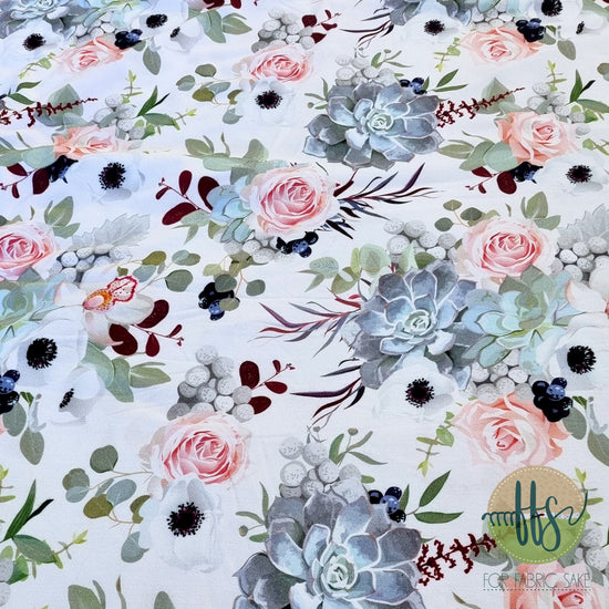Load image into Gallery viewer, Roses &amp;amp; Succulents-Bamboo Spandex -250g
