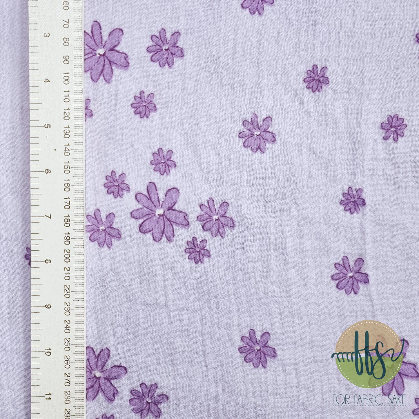 Load image into Gallery viewer, Lilac with purple Daisy- Double Gauze

