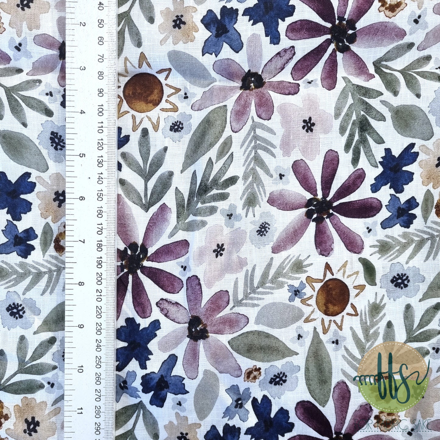 Load image into Gallery viewer, Plum Floral-100% Linen

