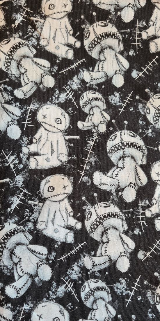 Black and white space bear- Cotton Spandex 230g-26cm wide-1.5 length