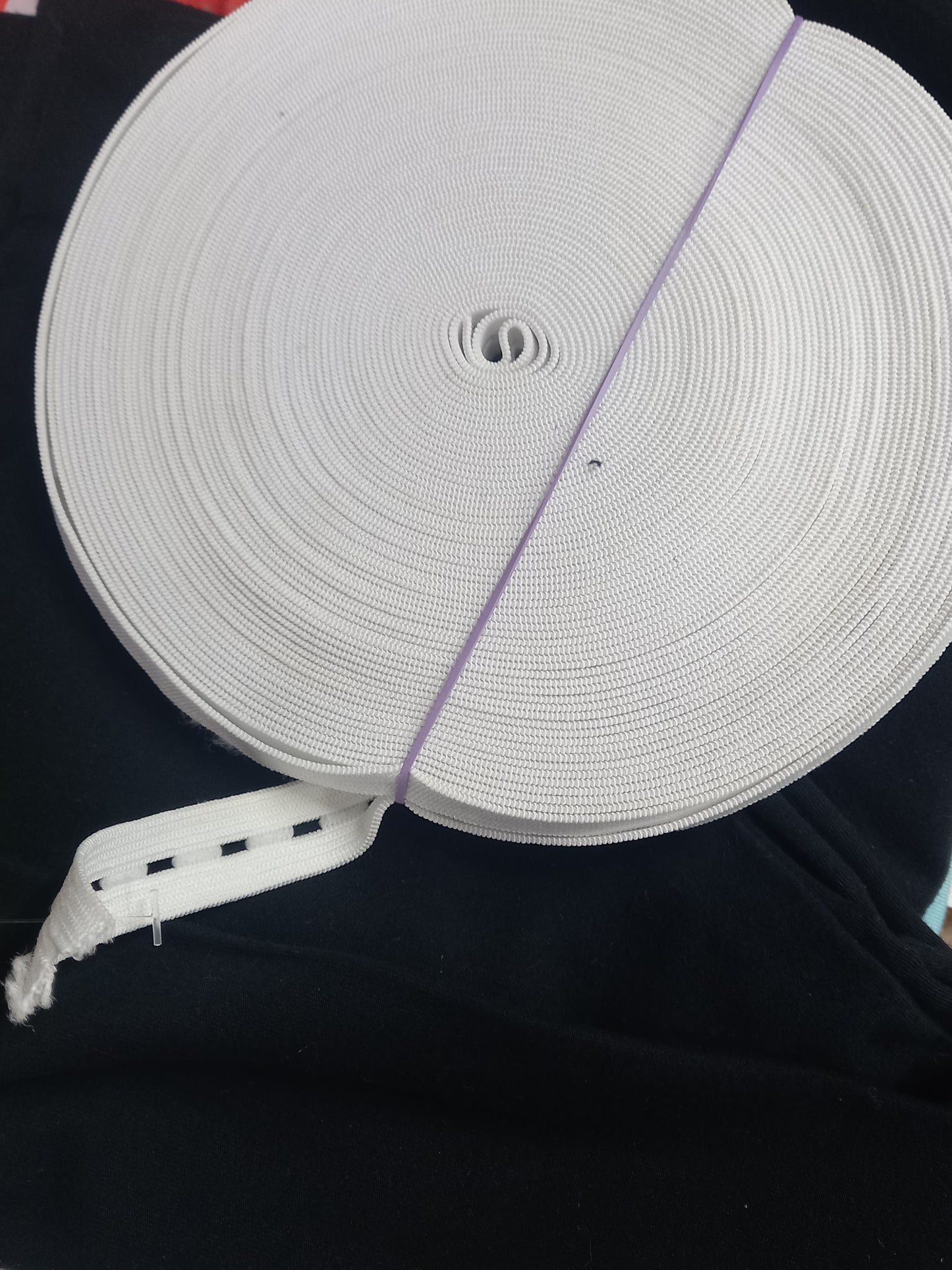 Button Hole Elastic 15mm White