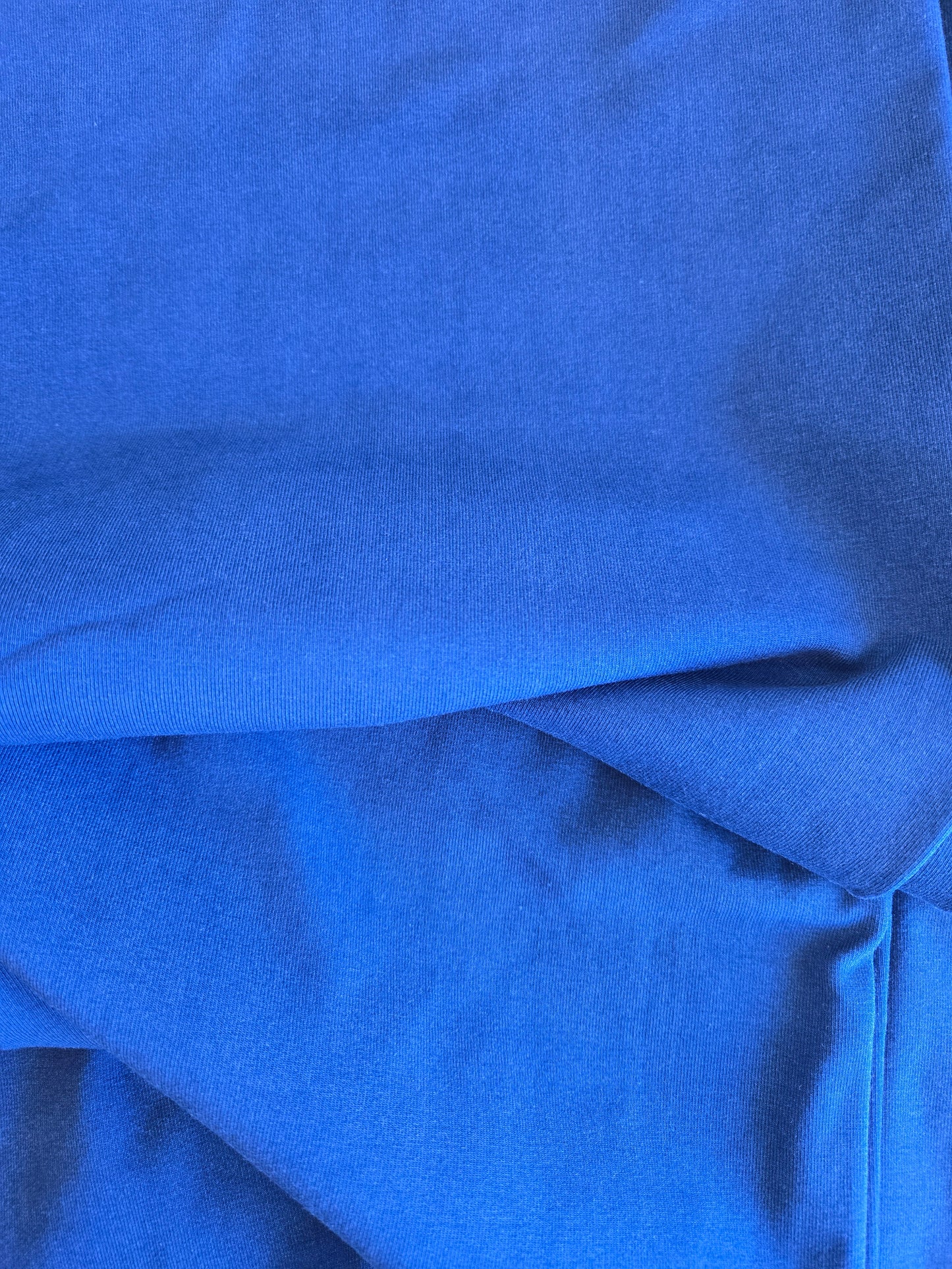 Blue Cotton Spandex- 210g  1 metre remnant