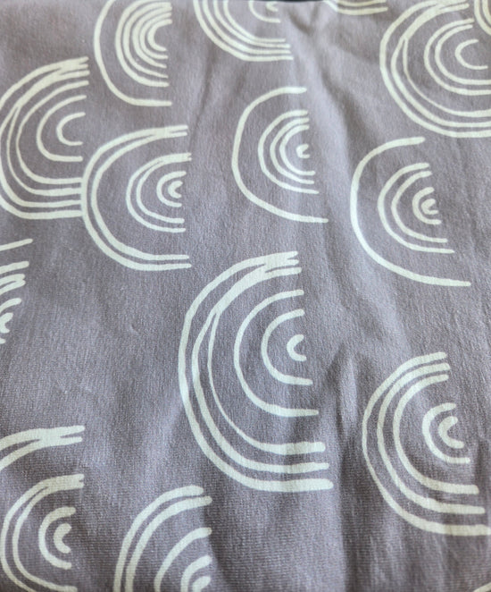 Mauve Abstract Rainbows  Cotton Spandex-200g -1 meter remnant