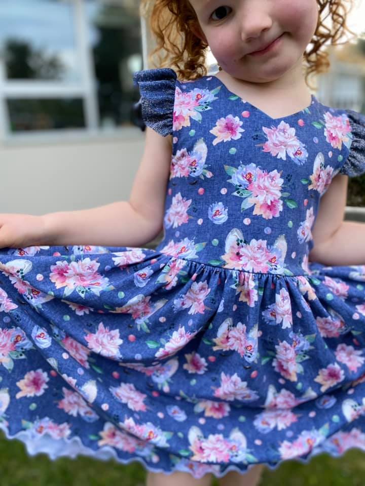 floral crown on denim - Custom Print