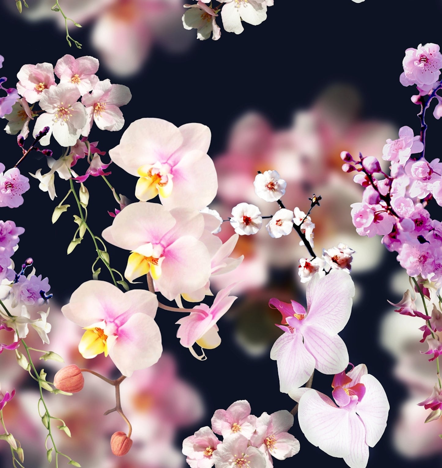 Orchid and Cherry Blossoms  - Custom Pre-order