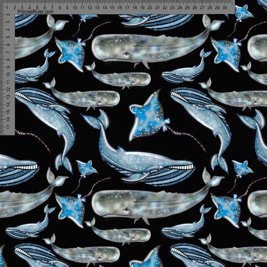 Whales on Black- Sarah McAlpine Art- Custom Pre Order