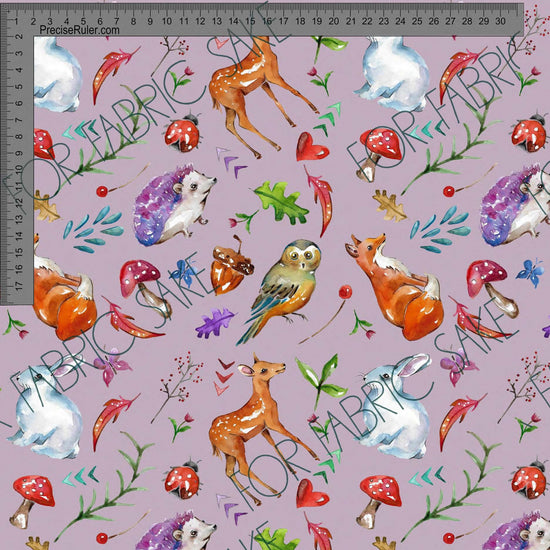 Load image into Gallery viewer, Woodland Creatures on Pink Grey  - Fiona Clarke Design- Custom Pre Order
