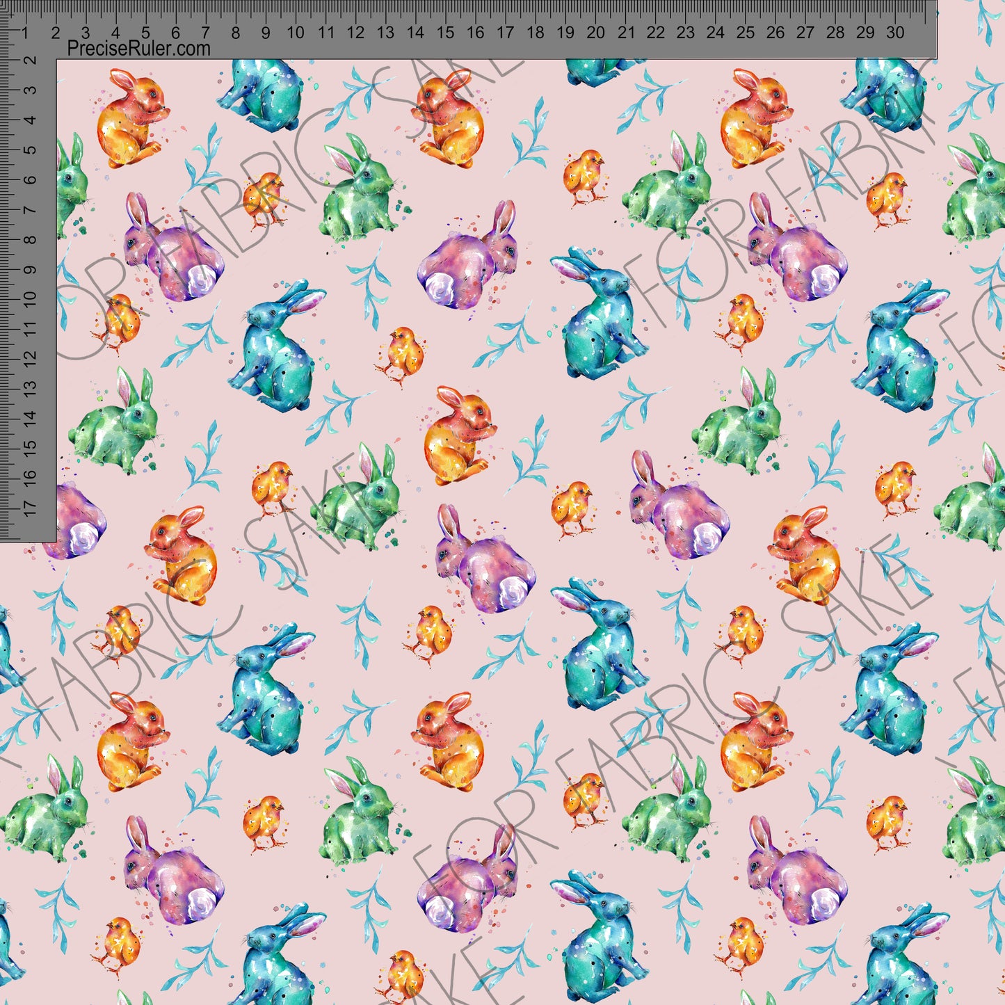 Load image into Gallery viewer, Rainbow Bunnies on Dusty Pink - Fiona Clarke Design-  Custom Pre Order
