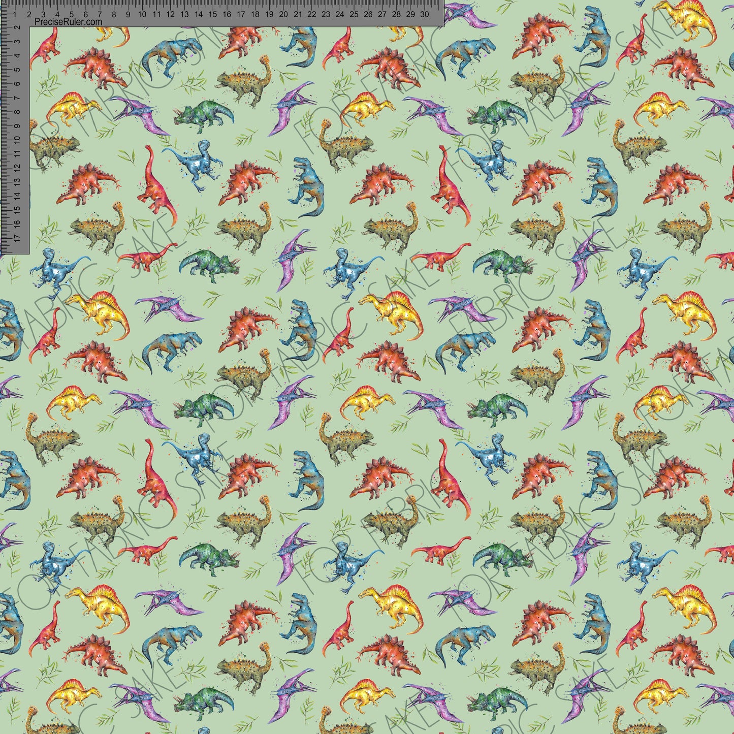 Dinosaurs Green - Fiona Clarke Design-  Custom Pre Order