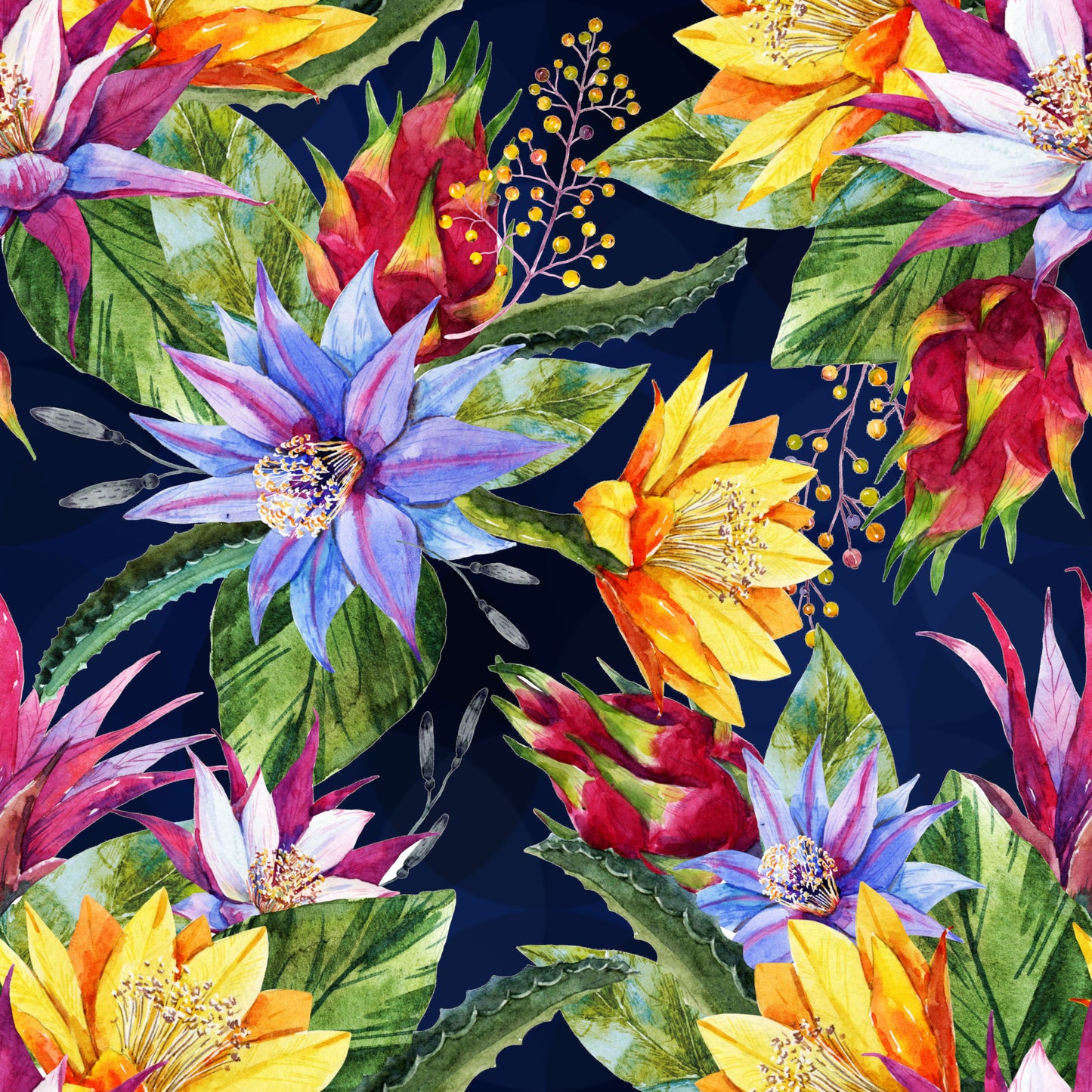 Dragon Flower Blue background Custom Pre Order