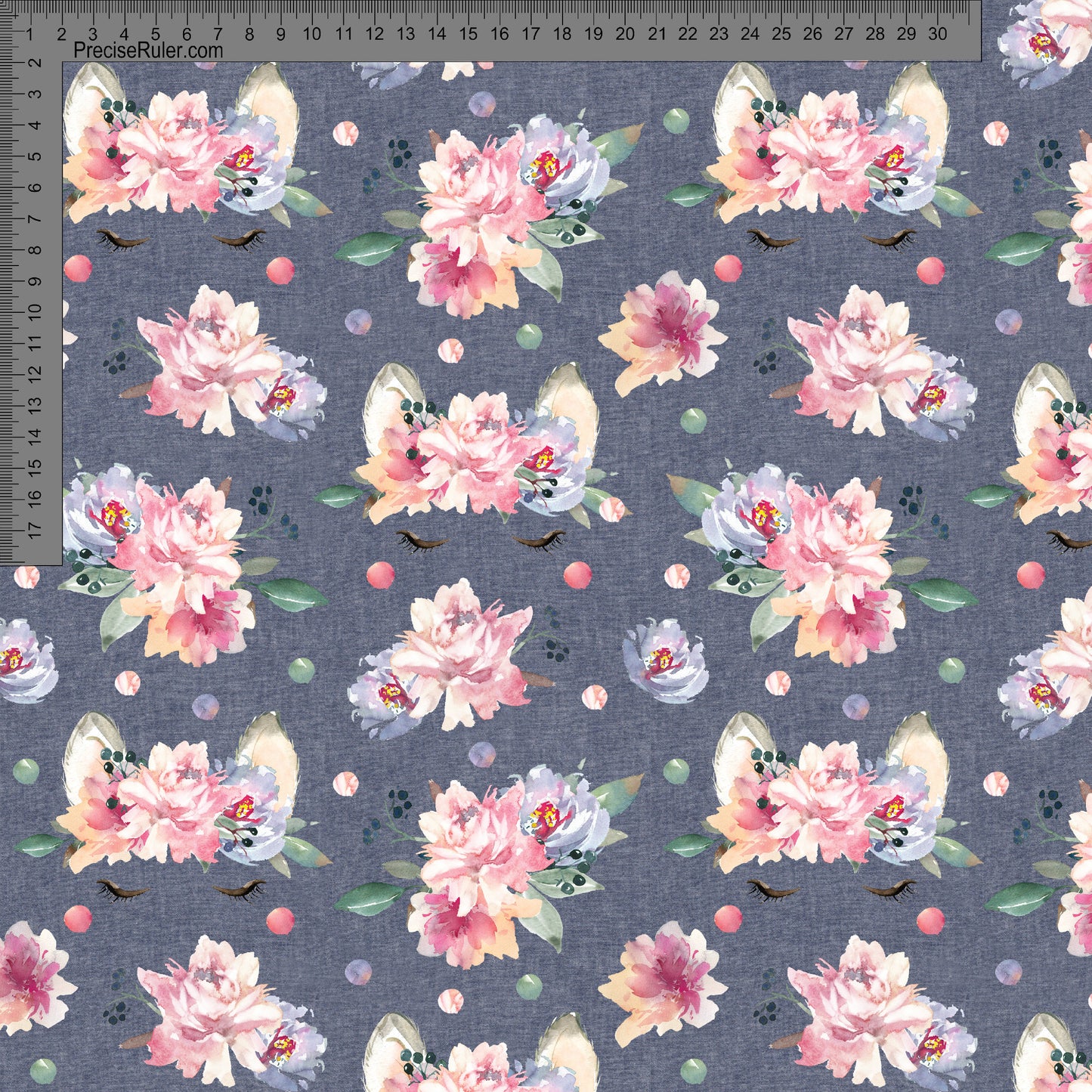 floral crown on denim - Custom Print