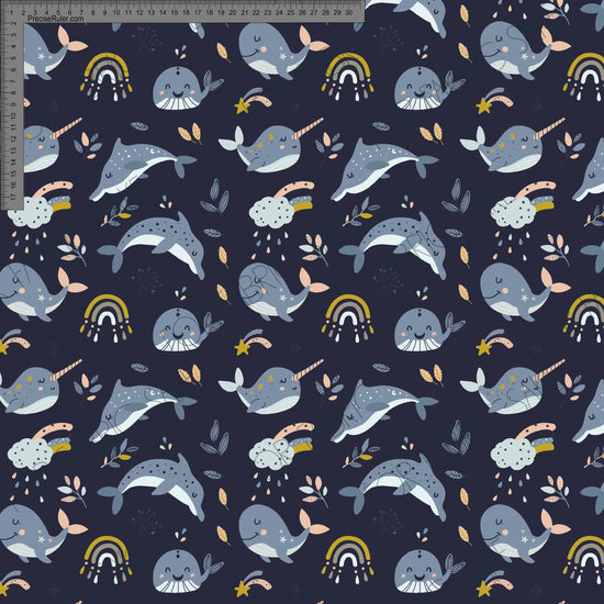 Load image into Gallery viewer, Narwhals on Navy- Custom Pre-order

