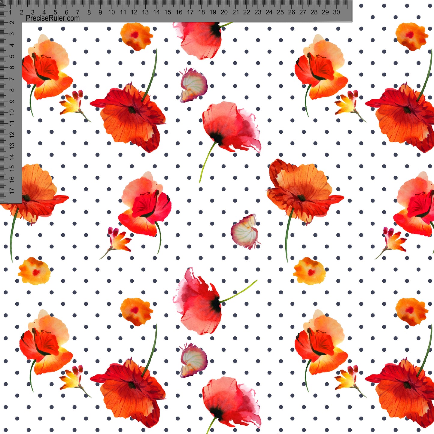 Poppy on White Polkadots  - Custom Print