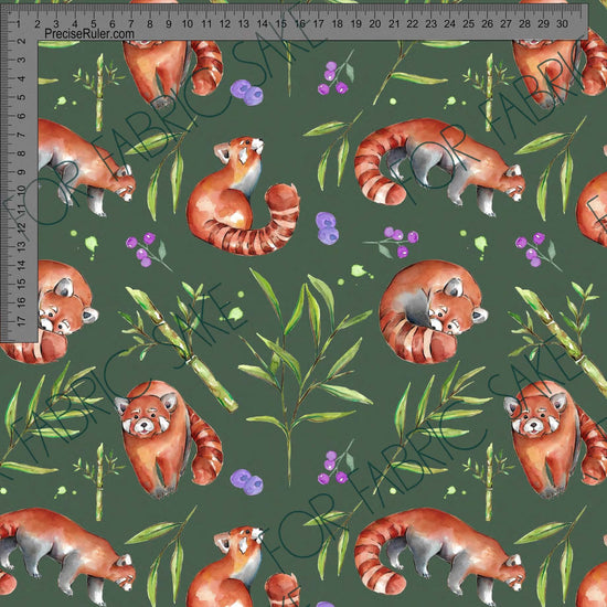 Red Pandas Green - Fiona Clarke Design- Custom Pre Order