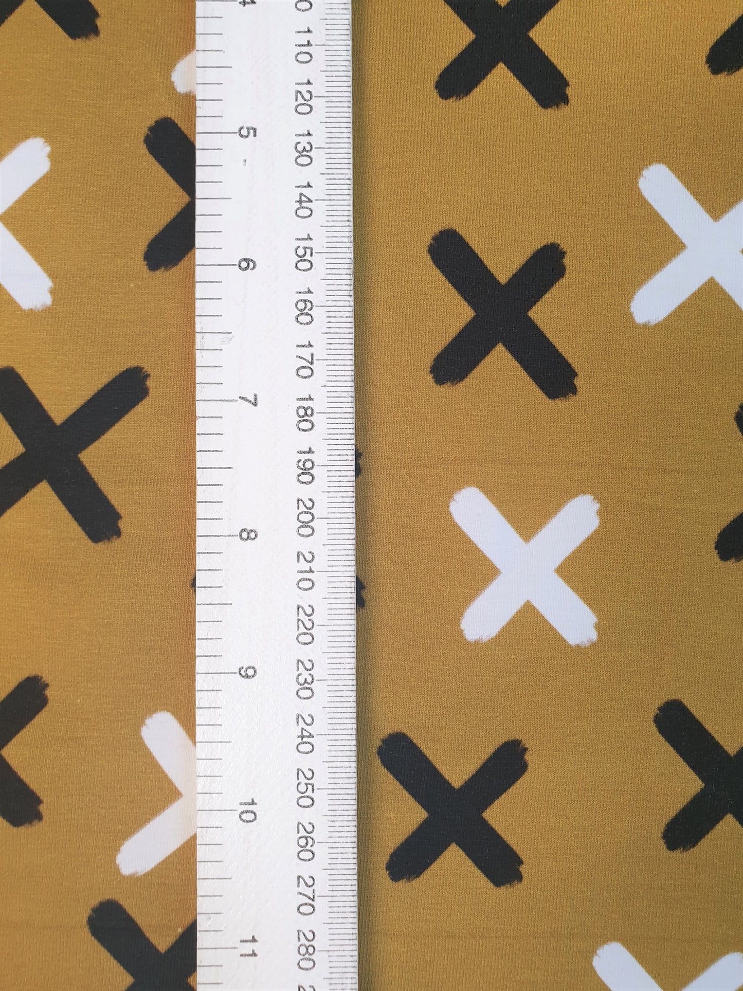 Load image into Gallery viewer, Mustard crosses - Cotton Spandex -230g
