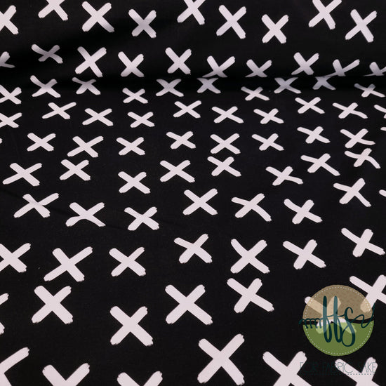 Black Crosses - Cotton Spandex - Exclusive design-230g