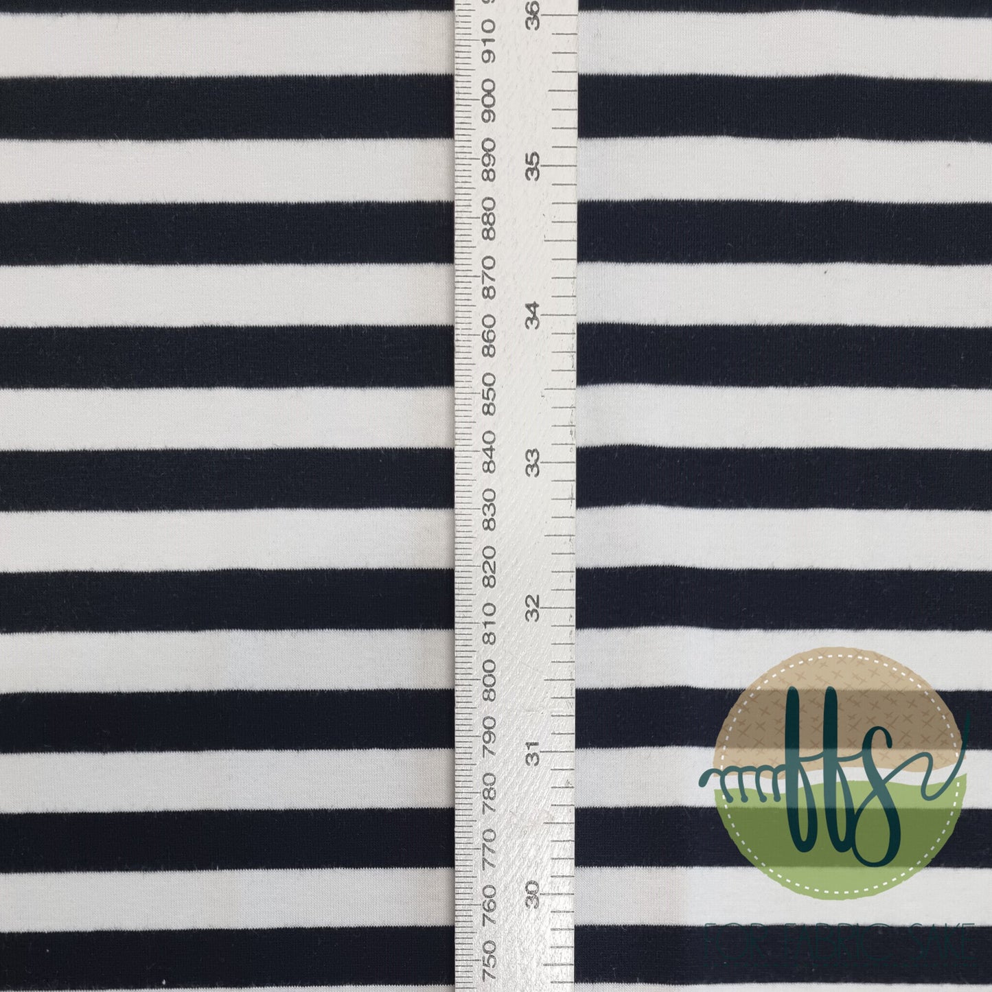 Load image into Gallery viewer, Black &amp;amp; White 1cm Stripes - Cotton Spandex - Yarn Dyed
