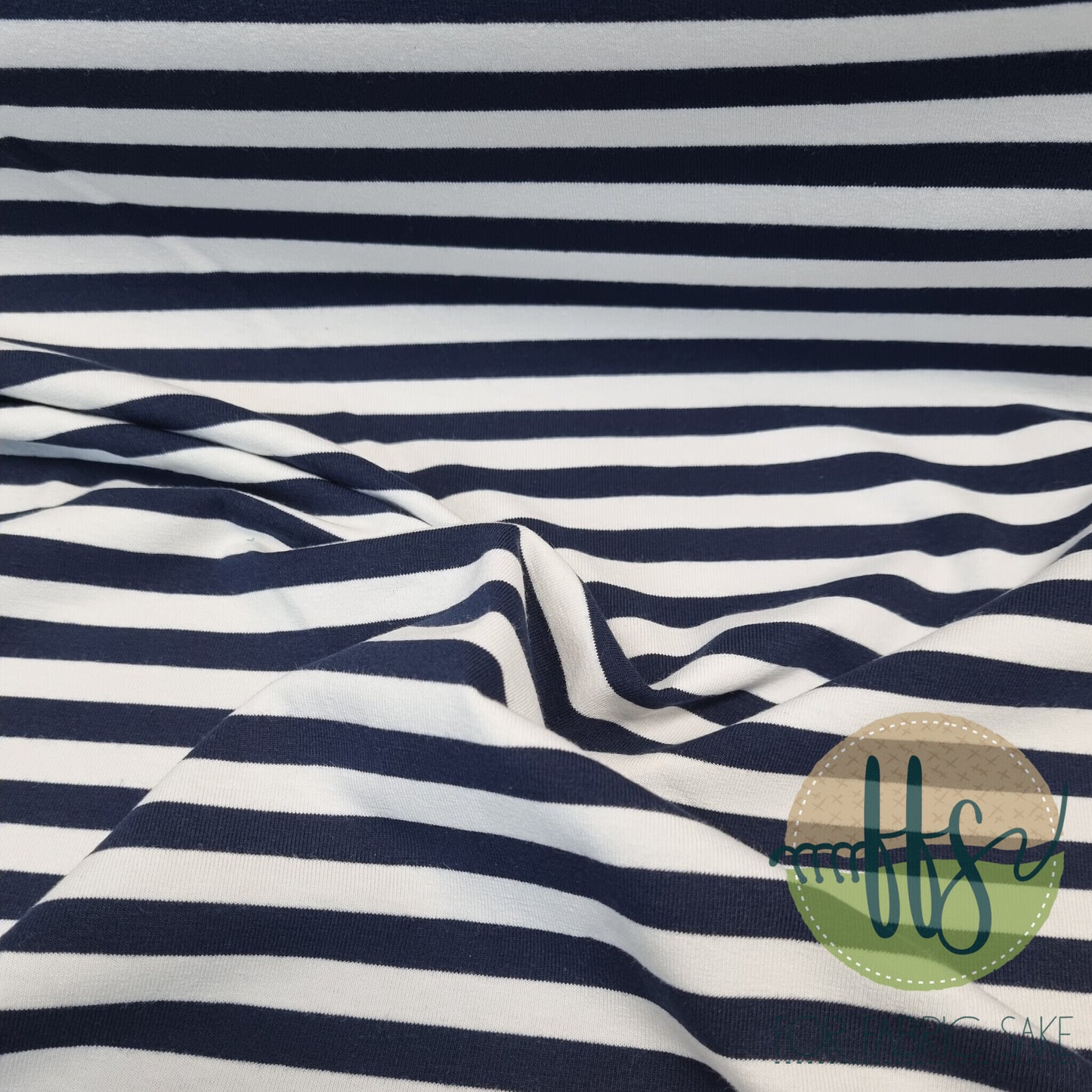 Ink & White 1cm Stripes - Cotton Spandex - Yarn Dyed