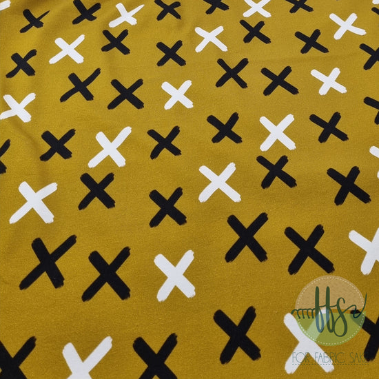 Mustard crosses - Cotton Spandex -230g