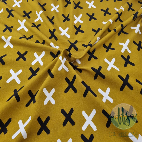 Mustard crosses - Cotton Spandex -230g