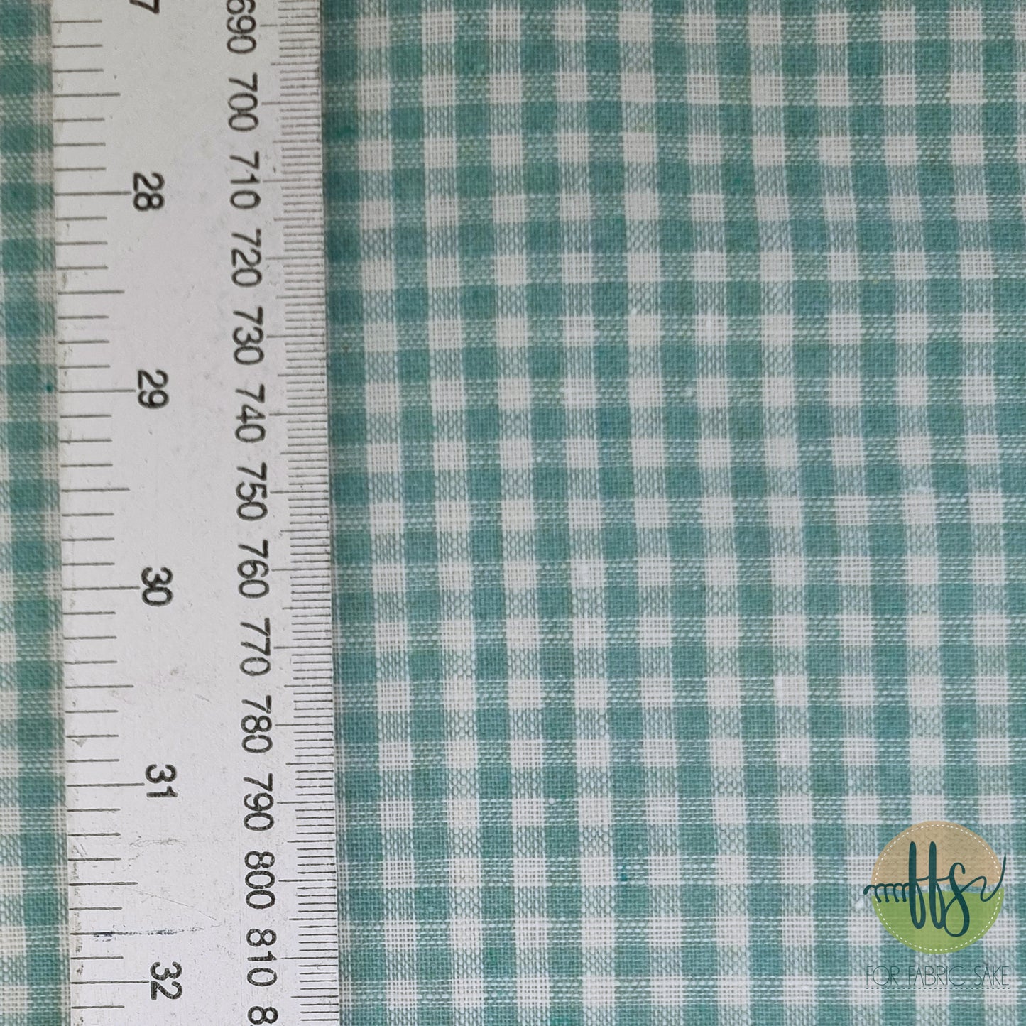 Load image into Gallery viewer, Mint Gingham- Cotton/Linen Mix
