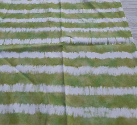 Green Tie Dye stripe- 100% Cotton-50cm PIECE