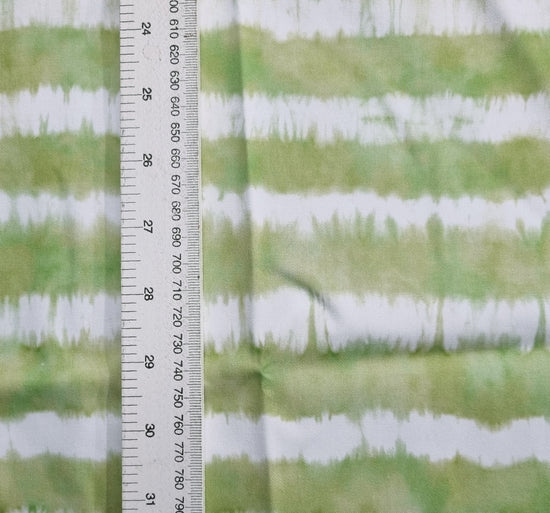 Green Tie Dye stripe- 100% Cotton-50cm PIECE