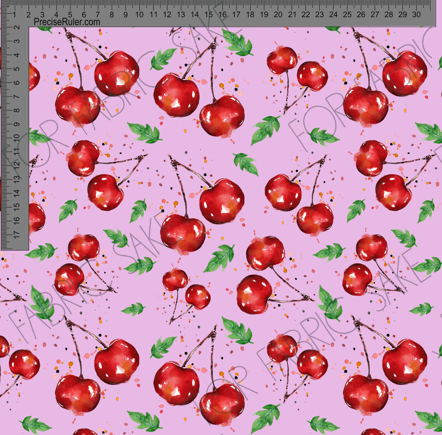 Cherries on pale pink - Fiona Clarke Design-  Custom Pre Order