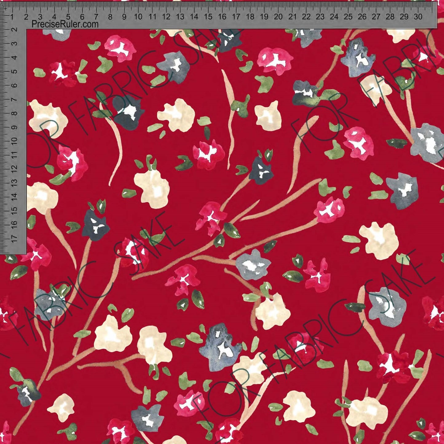 Ditsy Floral on Red- Ashleigh Fish - Custom Pre Order