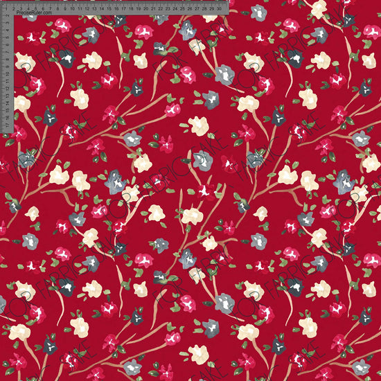 Ditsy Floral on Red- Ashleigh Fish - Custom Pre Order