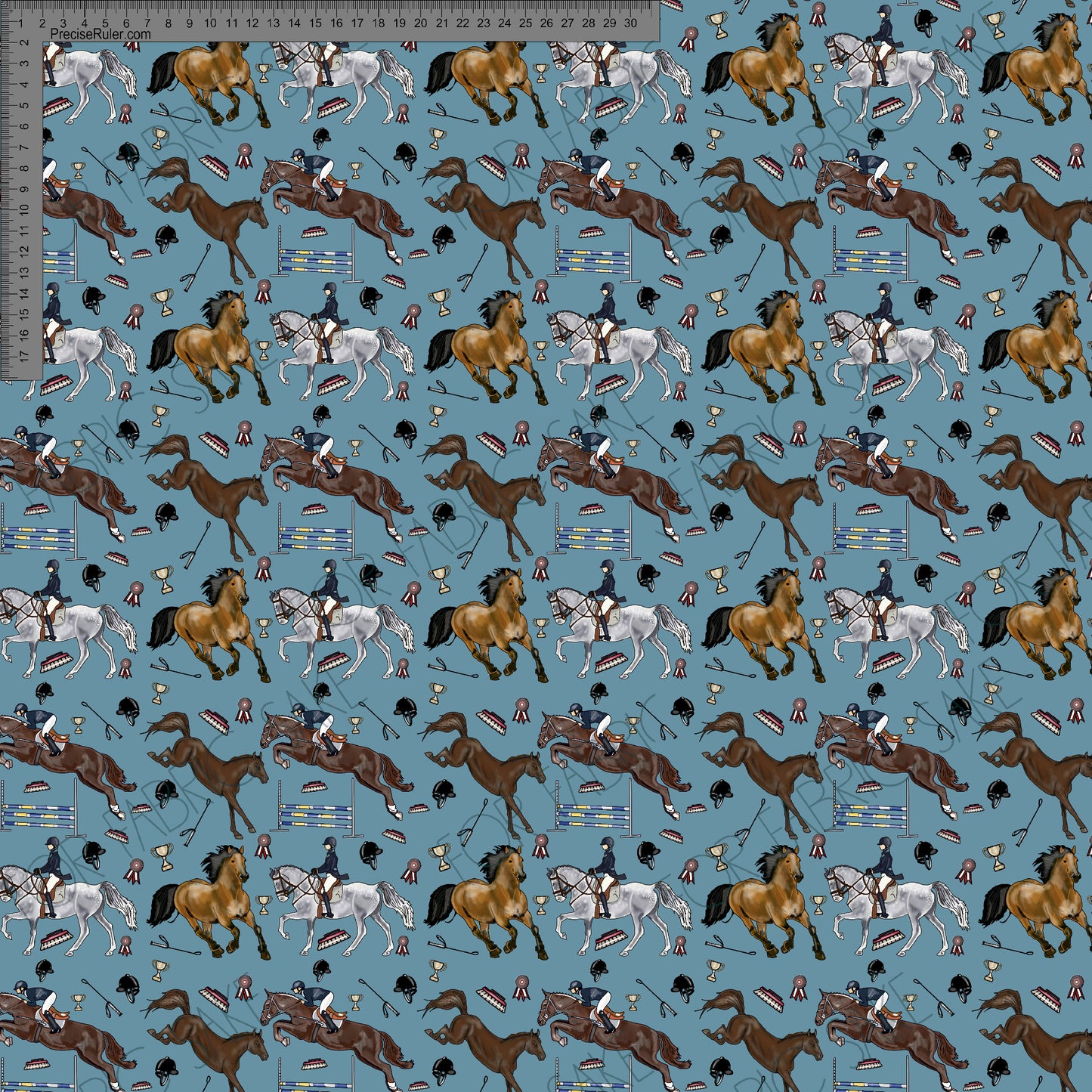 Horses on Blue Single Layer - Sarah McAlpine Art- Custom Pre Order