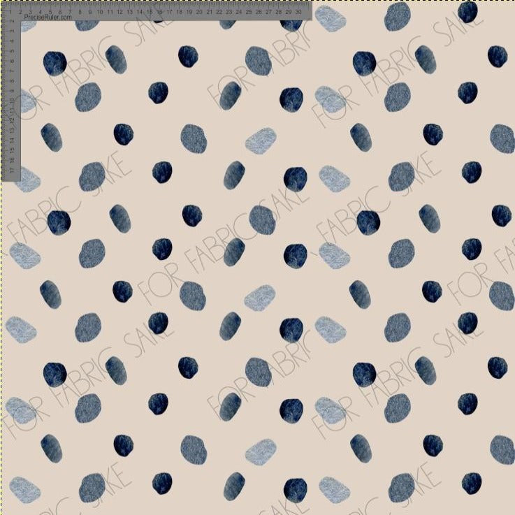 Indigo Dots Linen- Indigo Flow Collection - Custom Pre Order